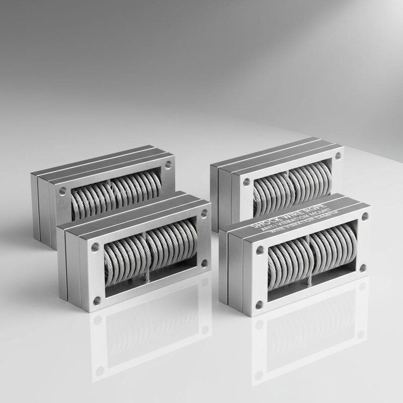 Deniz şok ve titreşim dondurma için 370kg maksimum statik yüklü paslanmaz çelik tel ip izolatörü